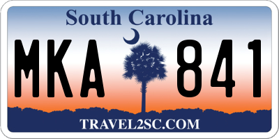 SC license plate MKA841