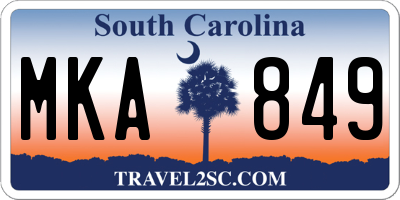 SC license plate MKA849