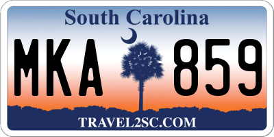 SC license plate MKA859