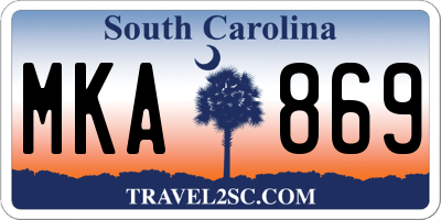 SC license plate MKA869