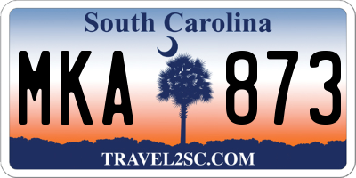 SC license plate MKA873