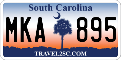 SC license plate MKA895
