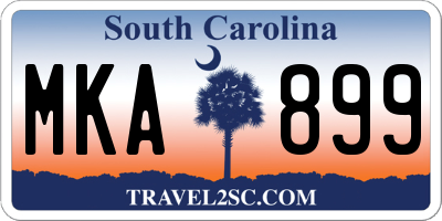 SC license plate MKA899
