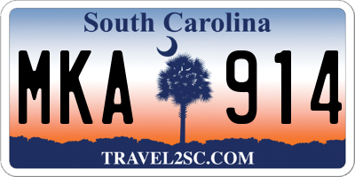 SC license plate MKA914