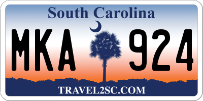 SC license plate MKA924