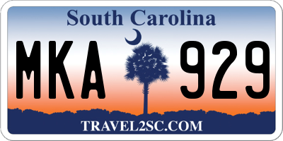 SC license plate MKA929