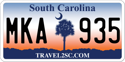 SC license plate MKA935
