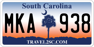 SC license plate MKA938