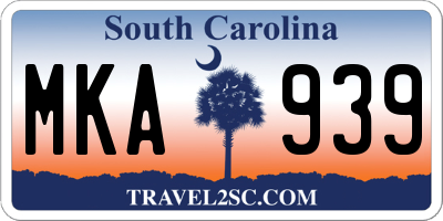 SC license plate MKA939