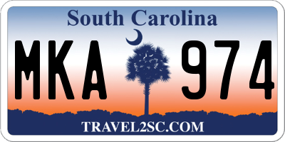SC license plate MKA974