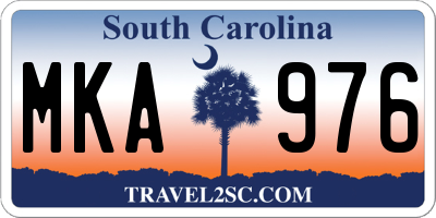 SC license plate MKA976