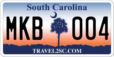 SC license plate MKB004