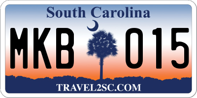 SC license plate MKB015