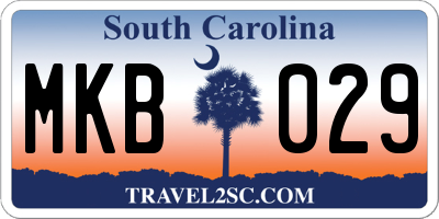 SC license plate MKB029
