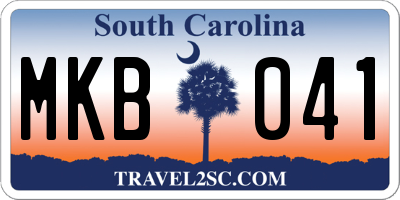 SC license plate MKB041