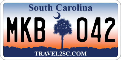 SC license plate MKB042