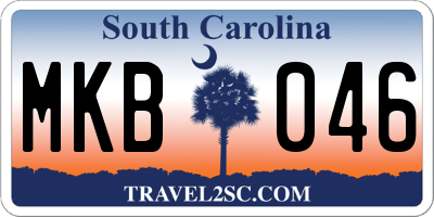 SC license plate MKB046