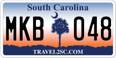 SC license plate MKB048