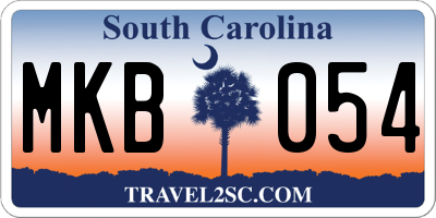 SC license plate MKB054