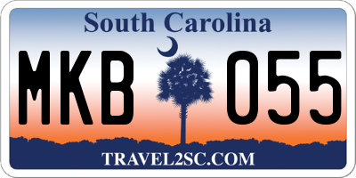 SC license plate MKB055