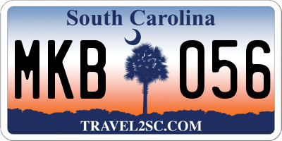 SC license plate MKB056