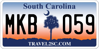 SC license plate MKB059