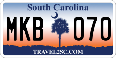 SC license plate MKB070