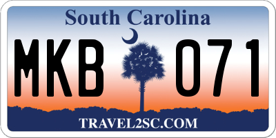 SC license plate MKB071