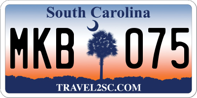 SC license plate MKB075