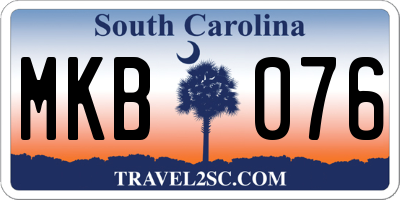 SC license plate MKB076