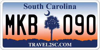 SC license plate MKB090
