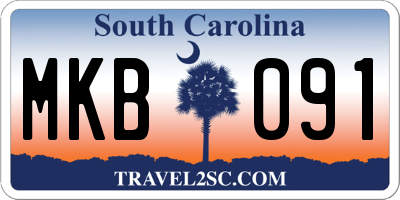 SC license plate MKB091
