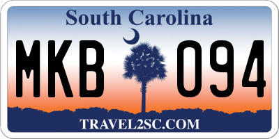 SC license plate MKB094