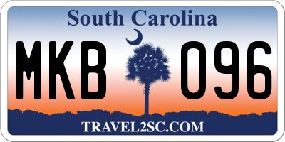 SC license plate MKB096