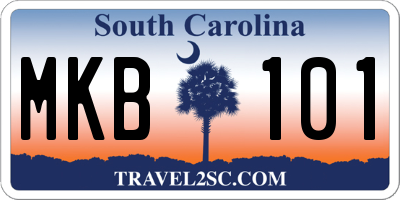 SC license plate MKB101