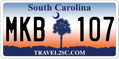 SC license plate MKB107