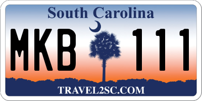 SC license plate MKB111