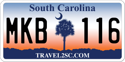 SC license plate MKB116