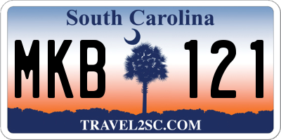 SC license plate MKB121