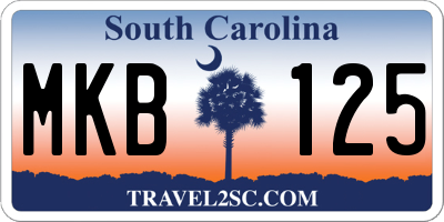 SC license plate MKB125