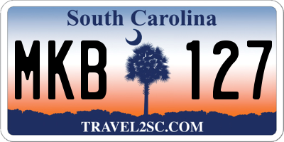 SC license plate MKB127
