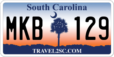 SC license plate MKB129