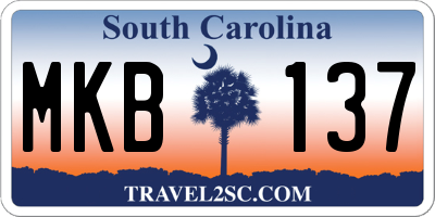 SC license plate MKB137