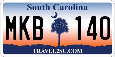 SC license plate MKB140