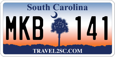 SC license plate MKB141