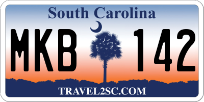 SC license plate MKB142