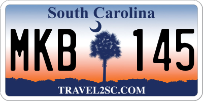 SC license plate MKB145