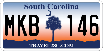 SC license plate MKB146