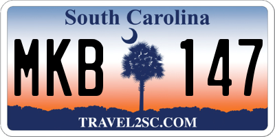 SC license plate MKB147