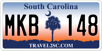 SC license plate MKB148